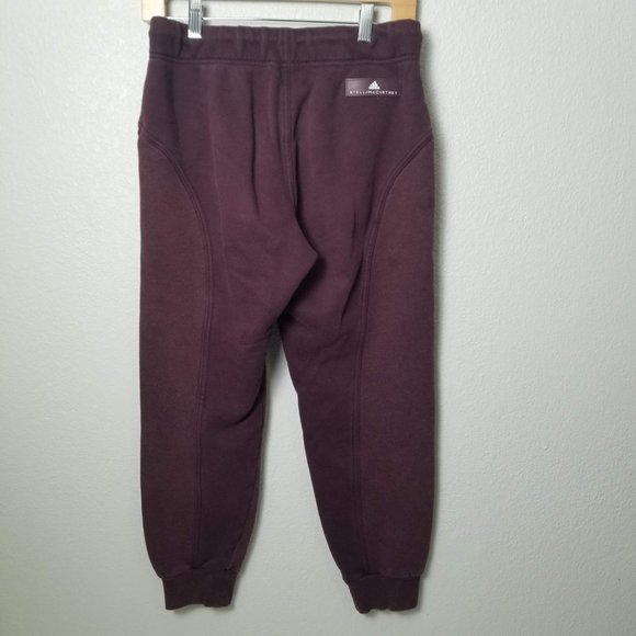 SOLD Adidas Stella Mccartney Joggers Zippered Pockets Burgandy Womens size S - Picture 2 of 11